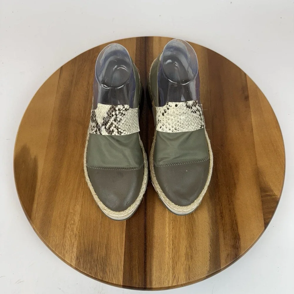 Womens Cinzia Araia Olive Green‎ Platform Snake Espadrille Sneakers Size EU 36.5